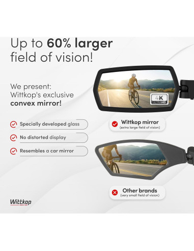 Espejo de Bicicleta Wittkop Izquierda HD Plegable 360