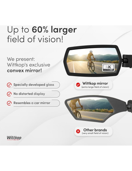 Espejo de Bicicleta Wittkop Izquierda HD Plegable 360