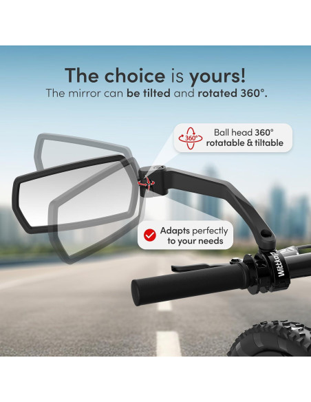 Espejo de Bicicleta Wittkop Izquierda HD Plegable 360
