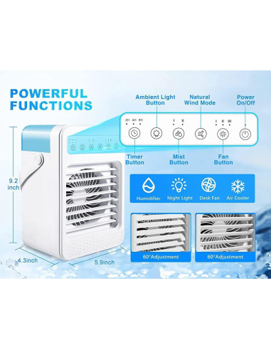 Acondicionador de Aire Portátil Hyanexvexal F2 600ML 4 en 1