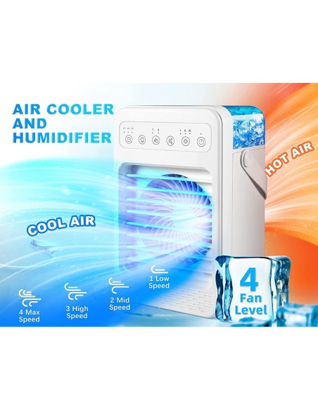 Acondicionador de Aire Portátil Hyanexvexal F2 600ML 4 en 1