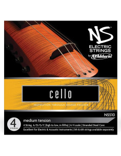 Cuerdas D'Addario NS para Cello Eléctrico 4/4 Tensión Media 2