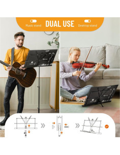 Soporte de Partituras CAHAYA Plegable Ajustable 0.91 kg 2