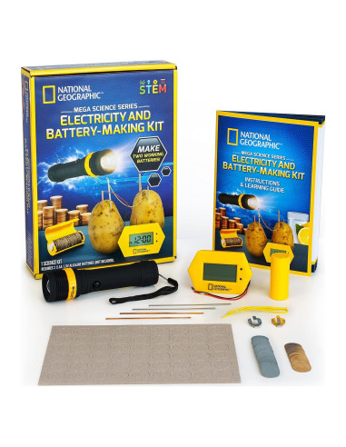 Kit de Baterías National Geographic - Reloj y Linterna STEM