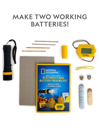 Kit de Baterías National Geographic - Reloj y Linterna STEM