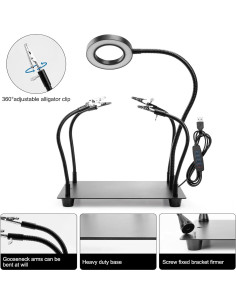 Estación de Soldadura OBDMONSTER con Lupa 5X y 4 Brazos 2