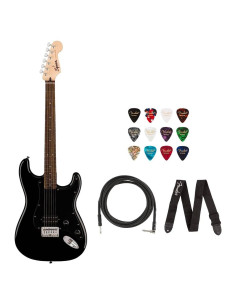 Guitarra Eléctrica Squier Sonic Stratocaster Negra con Accesorios