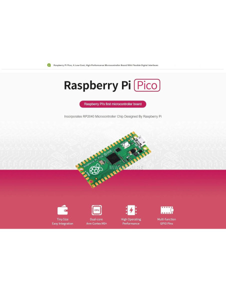 Placa Microcontrolador Raspberry Pi Pico RP2040 2MB Flash Placa Microcontrolador Raspberry Pi Pico RP2040 2MB Flash