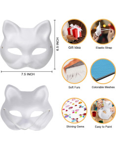Kit de Máscaras de Gato OPPKIE 3PCS para Pintar y Disfraz 2
