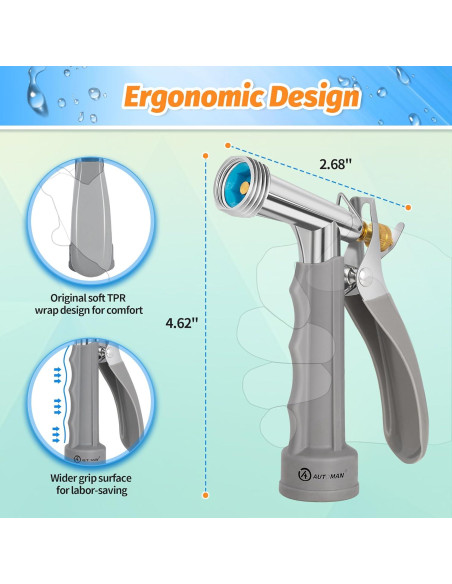 Boquilla de Manguera de Jardín AUTOMAN 2 Paquete Ajustable