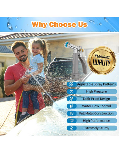 Boquilla de Manguera de Jardín AUTOMAN 2 Paquete Ajustable