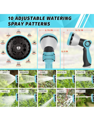 Boquilla de Manguera AUTOMAN - 10 Patrones, Metal, 0.23 kg