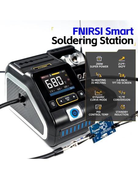 Estación de Soldadura FNIRSI DWS-200 200W Pantalla Color