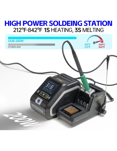 Estación de Soldadura FNIRSI DWS-200 200W Pantalla Color