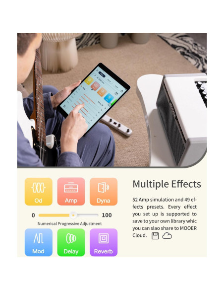 Amplificador MOOER SD30i 30W Bluetooth Portátil con Efectos