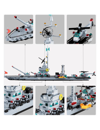 Juego de Bloques de Construcción Acorazado Chodia 70 cm 6-en-1