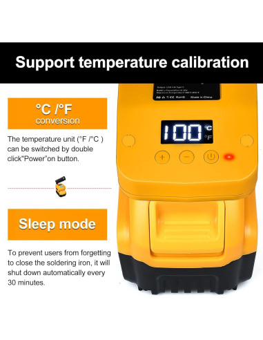 Estación de Soldadura Inalámbrica Dewalt 20V LCD USB