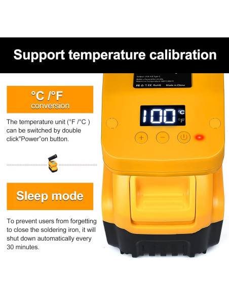 Estación de Soldadura Inalámbrica Dewalt 20V LCD USB