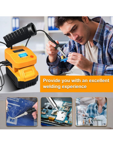 Estación de Soldadura Inalámbrica Dewalt 20V LCD USB