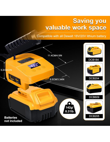 Estación de Soldadura Inalámbrica Dewalt 20V LCD USB