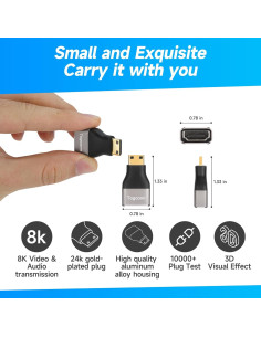 Adaptador Mini HDMI a HDMI 8K Togconn - Paquete de 2 2
