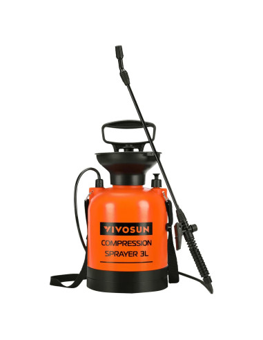 Pulverizador de Presión VIVOSUN 3L Naranja con Correa Ajustable
