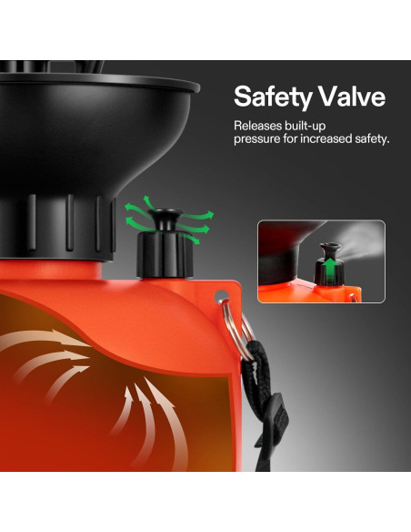 Pulverizador de Presión VIVOSUN 3L Naranja con Correa Ajustable