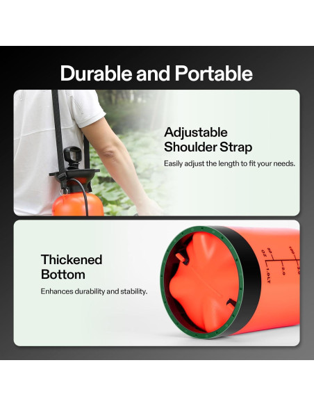 Pulverizador de Presión VIVOSUN 3L Naranja con Correa Ajustable