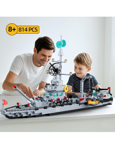 Juego de Bloques de Construcción Acorazado Chodia 70 cm 6-en-1