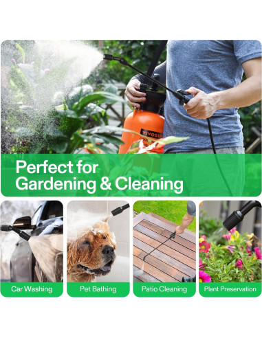 Pulverizador de Presión VIVOSUN 3L Naranja con Correa Ajustable