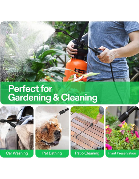 Pulverizador de Presión VIVOSUN 3L Naranja con Correa Ajustable