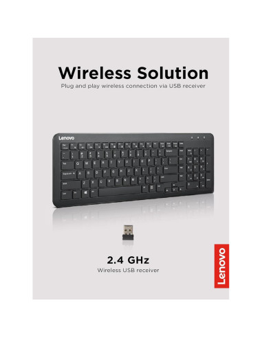 Teclado Inalámbrico Lenovo 300 Compacto con Teclado Numérico
