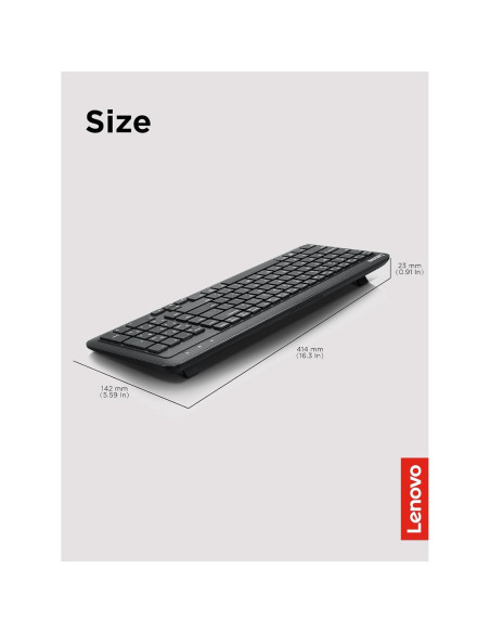Teclado Inalámbrico Lenovo 300 Compacto con Teclado Numérico