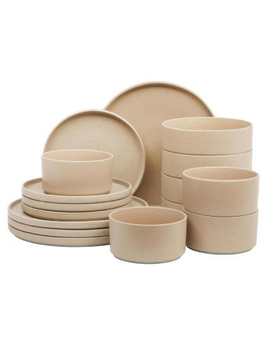 Vajilla Porcelana Gibson Elite Tatum 16 Piezas Rosa Taupe