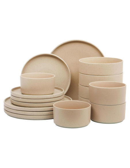 Vajilla Porcelana Gibson Elite Tatum 16 Piezas Rosa Taupe