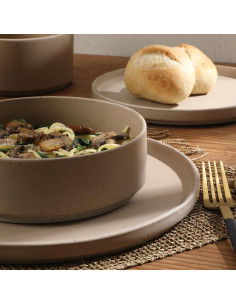 Vajilla Porcelana Gibson Elite Tatum 16 Piezas Rosa Taupe 2