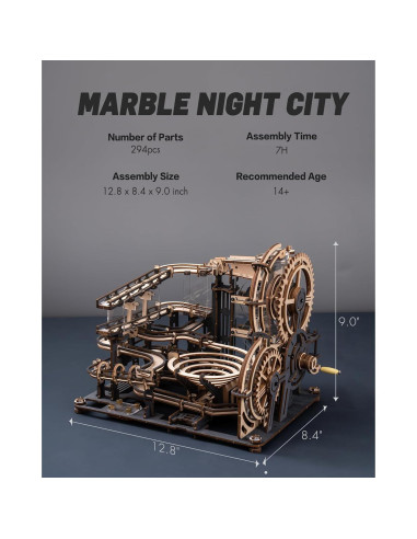 Rompecabezas 3D RoWood LGA01 Ciudad Nocturna de Madera