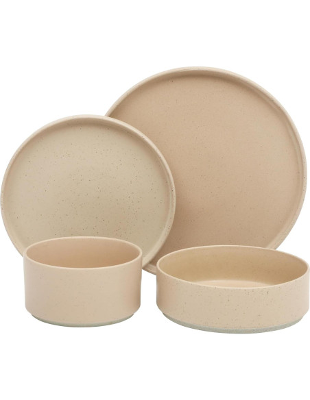 Vajilla Porcelana Gibson Elite Tatum 16 Piezas Rosa Taupe