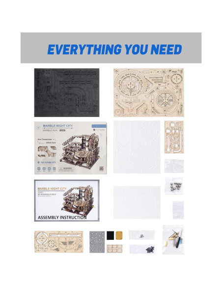 Rompecabezas 3D RoWood LGA01 Ciudad Nocturna de Madera