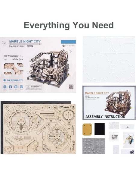 Rompecabezas 3D RoWood LGA01 Ciudad Nocturna de Madera