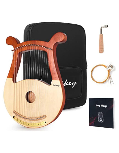 Arpa de Lira Lotkey MI3817 19 Cuerdas Caoba