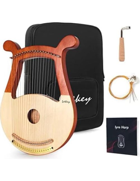 Arpa de Lira Lotkey MI3817 19 Cuerdas Caoba