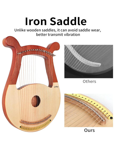 Arpa de Lira Lotkey MI3817 19 Cuerdas Caoba