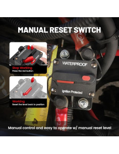 Disyuntor Manual 80A RED WOLF para Barco y ATV 12V-48V 2
