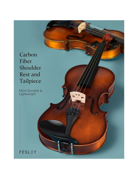 Fesley Violín 4/4 Mate Completo para Principiantes