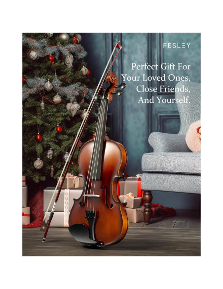 Fesley Violín 4/4 Mate Completo para Principiantes