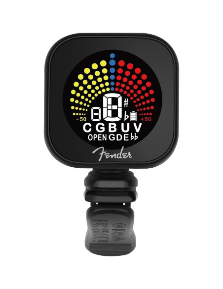 Afinador Recargable Fender Flash 2.0 Clip-On Negro