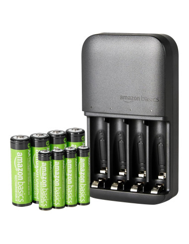Baterías Recargables Amazon Basics 4 AA y 4 AAA con Cargador
