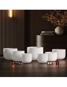 Juego de 7 Cuencos de Cuarzo Cristal 432HZ con Accesorios 2