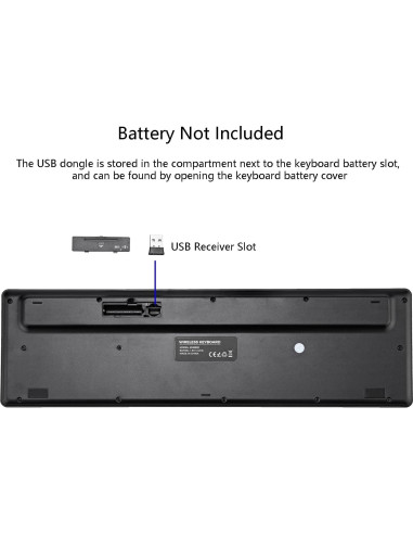 Teclado Inalámbrico Harburfine 106 Teclas USB Negro